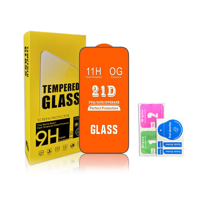21D Full Coverage Full Glue 9H Hardness 0.3mm Ultra-Thin Anti-Scratch Waterproof Tempered Glass Screen Protector Mobile Phone