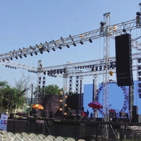 Poteaux carrés en alliage d'aluminium de 400 mm, légers, pour scènes extérieures, présentoirs de truss pour événements, DJ
