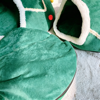 Lit pour chat de Noël, Nid d'hiver chaud pour animaux de compagnie, Style tendance, Lit-caverne fermé pour chat, Maison douce en peluche pour chien, Lit pour chat en forme de sapin de Noël