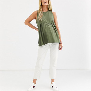 Factory Dirdect Embroid Plain Maternity Office Tops Camisa <span class=keywords><strong>de</strong></span> enfermería Cuello redondo Tops <span class=keywords><strong>de</strong></span> maternidad - Product Image 3