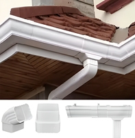 Canalón de lluvia de PVC ligero y moderno, sistema de drenaje de agua de lluvia para techos cuadrados, materiales de construcción de plástico para edificios