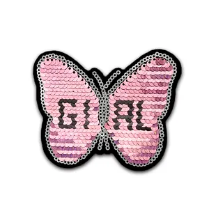 Custom design wholesale latest fashion cartoon embroidery flip reversible sequin patch for kinds clothing