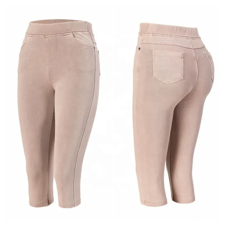 Wholesale price capri Colorful tight pant Slim Trousers skinny jean elastic waist Cropped pants