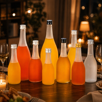 Bouteille en verre givré transparente ronde pour boissons, jus, café, avec bouchon à vis, prix moins cher, 250 ml, 350 ml, 500 ml, 700 ml