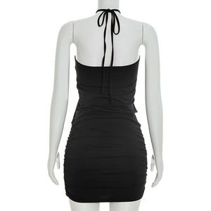 Viviblook Y26DS083 Vestido Casual de Verano para Mujer, Nuevo Vestido Ajustado Tipo Halter para Damas - Product Image 3