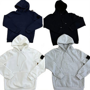 Самый продаваемый мужской повседневный худи-пуловер из полиэстера и хлопка, свободного кроя, однотонный, для осени и зимы - Product Image 3