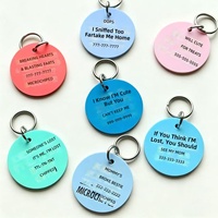 Étiquette d'identification pour animaux de compagnie en silicone, gravée au laser personnalisée, étiquette de nom pour chien ou chat, ronde, silencieuse, durable, 7 couleurs, 10 modèles, vente en gros