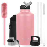 Bouteille d'eau isotherme en acier inoxydable 304 de 64 oz, 128 oz, un gallon, avec poignée pour le camping
