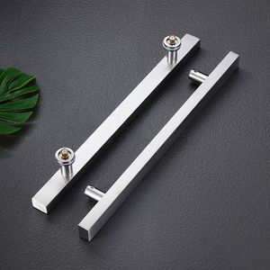 Cửa kính thương mại xử lý cao cấp thép không gỉ Ống Vuông bằng gỗ tay nắm cửa kính xử lý sắt tay nắm cửa - Product Image 4