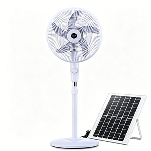 Ventilateur solaire 16 pouces 25W avec batterie lithium 10000mAh, panneau solaire mono 12W, commande manuelle à 3 vitesses, ventilateur sur pied d'urgence avec USB - Product Image 3