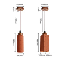 Suspension LED réglable en hauteur, en pierre rouge brique, pour restaurant, bar, comptoir d'hôtel, chambre à coucher, chevet, salon