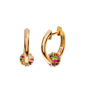 ROXI Fashion S925 Sterling <b>Silver</b> Colorful Ball Diamond <b>Hoop</b> Huggies <b>Earrings</b> 18k - Product Image 1