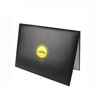 Porte-diplôme noir A4 sténopé Grain Graduation Certificate Cover avec logo en feuille