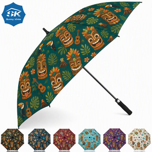 Parapluies de golf personnalisés avec logo, style rétro des îles du Pacifique, motifs Tiki, faible MOQ, 150 pièces, réponse rapide. - Product Image 5