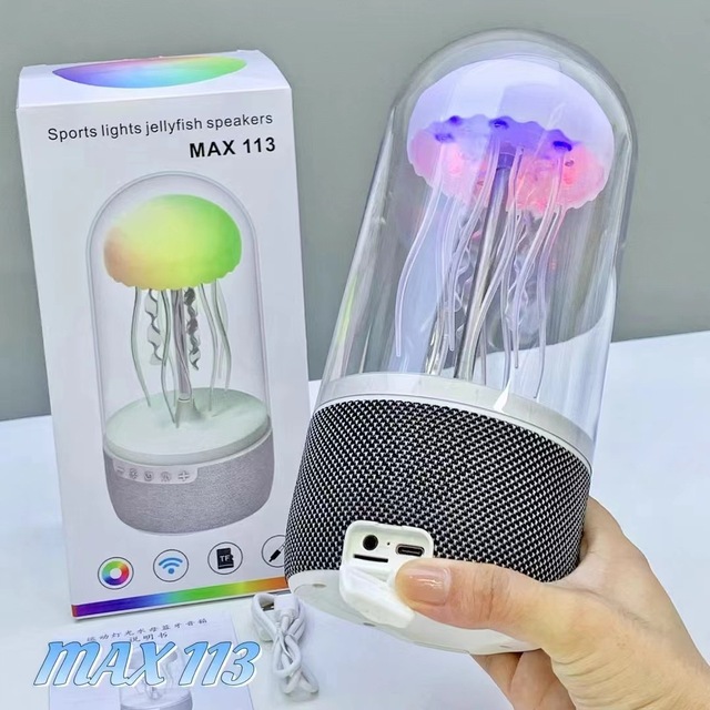 Jellyfish Mini Wireless Speaker with RGB LED Lighting MAX113 Sound-Activated for BT Rhythm Night Light USB Audio System