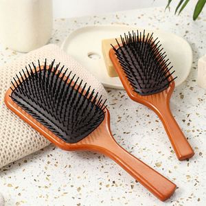 Wholesale Custom Wooden air Cushion Hair <b>Brush</b> Scalp Massage airbag Comb square Detangling Hair <b>Brush</b> for Women - Product Image 2
