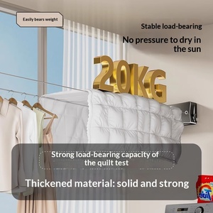 Tendedero Retráctil Invisible para Uso en Interiores/Exteriores, Instalación sin Taladro, Tendedero Retráctil con Cable de Acero - Product Image 3