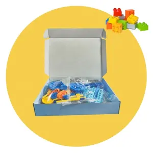 Kotak penyimpanan mainan lipat bergelombang ukuran kustom dan logo mainan kotak buta bermerek OEM kotak pengiriman