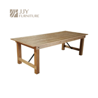 JJY-YHZ-A003 usine vente en gros de table de ferme pliante en pin table à manger d'événement de mariage campagnard