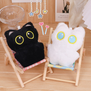 Porte-clés chat porte-bonheur en peluche, petit et mignon, en peluche douce 3D, design animal, pendentif de sac pour filles - Product Image 3