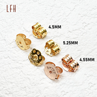 LFH 18K bijoux en or véritable boucle d'oreille bouchon de prise arrière oreille Post papillon Clips pour boucle d'oreille bouchon accessoires