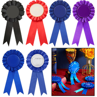 Ensemble d'épingles de bouton colorées vierges de logo personnalisé de haute qualité insigne de ruban de récompense de rosette de motivation avec crochet pour des événements