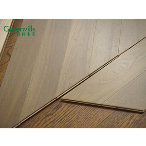 En stock!! Prix d'usine!! Plancher machiné de chêne de chevron, <span class=keywords><strong>bois</strong></span> naturel, <span class=keywords><strong>bois</strong></span> dur chaulé blanc d'intérieur utilisé - Product Image 1