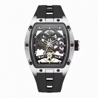 Montre de luxe pour homme, personnalisée OEM, mécanique, boîtier en acier inoxydable, sport, tourbillon, étanche 3ATM, montre-bracelet pour affaires, vente en gros