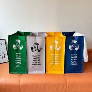 Juego de 3 Bolsas de Basura Tejidas al por Mayor, Bolsas de Clasificación Duraderas para Reciclables, Residuos Orgánicos y Generales - Product Image 2