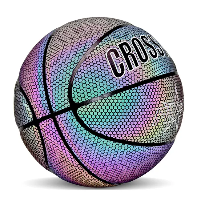 Size 7 Custom Luminous Basketball Glow In The Dark Fluorescent Basketball Holographic Reflective Basketball balls balones de