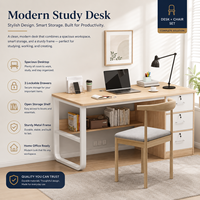 Station de bureau simple et moderne, table et chaise de bureau commerciales, bureau d'ordinateur résistant aux taches HD-0D-10