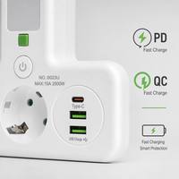 Enchufe de Conversión de Latón Estándar Europeo Industrial Personalizado de Fábrica, Convertidor USB de Uno a Dos, Tablero de Alimentación con IP44