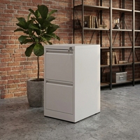 Armoire de classement mobile en métal à 2 tiroirs avec serrure à 3 points, design moderne, utilisation commerciale