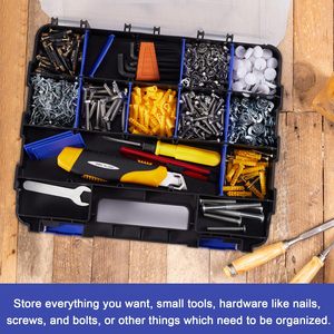 Custodia Premium 2 lati PVC piccole parti 34 scomparti porta attrezzi Organizer con divisori in plastica rimovibili OEM - Product Image 5