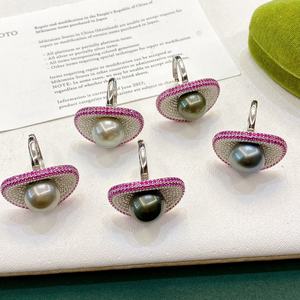 แหวนเงินแท้ S925 ประดับมุกดำตาฮิติใหม่ ขนาด 12-13 มม. ทรงกลม มีตำหนิเล็กน้อย ของขวัญ - Product Image 3