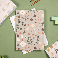 Carnet à couverture souple à imprimé floral A5, motif de fleurs mignon, cahier d'exercices pour étudiants, bureau, école, écriture, prise de notes