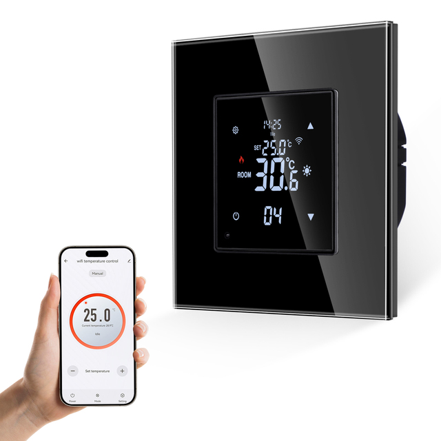 Touchmi Tuya/Smart Life Zigbee Smart Thermostat with Remote Control Durable Waterproof Touch Screen Wall Switch 16A Max. Current
