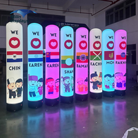 Colonnes gonflables extérieures accrocheuses pour l'image de marque Support de lumières publicitaires Tube à LED Piliers de danseur gonflables personnalisés scellés à l'air