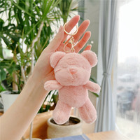 Mini mignon dessin animé ours porte-clés Kawaii peluche en peluche porte-clés conception fille sac pendentif cadeau