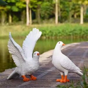 Patung hewan realistis dekorasi halaman merpati, ornamen pemandangan taman Merpati Putih - Product Image 4