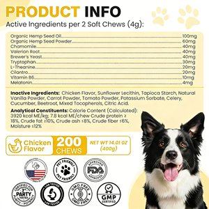 OEM/ODM Friandises à mâcher souples bio <span class=keywords><strong>anti</strong></span>-<span class=keywords><strong>puces</strong></span> et tiques pour chiens avec calcium et vitamine E pour la santé des articulations - Sûres pour chatons et chiots - Product Image 2