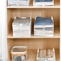 Planche de rangement pliable pour vêtements, empilable, pour jeans, pulls, t-shirts, organisateur de garde-robe, pliable multifonctionnel en plastique