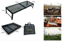 Gril pliant en acier robuste Barbecue Fire Pit Accessoires de cuisine Grill de feu de camp