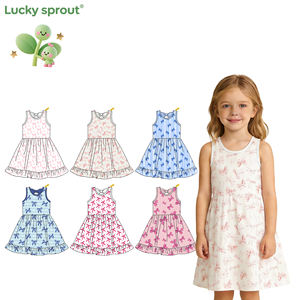 <span class=keywords><strong>Baby</strong></span>-Mädchenkleid Sommer <span class=keywords><strong>Baby</strong></span>-Schleifenkleid Großhandel Süßer Stil Buntes Ärmelloses Mädchen-Kleid mit Individuellem Aufdruck Lässiges Kleid - Product Image 1