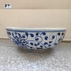 <span class=keywords><strong>Lavabo</strong></span> <span class=keywords><strong>Rotondo</strong></span> in Ceramica Dipinto a Mano, Lavandino da Appoggio per Bagno in Stile Tradizionale - Product Image 2