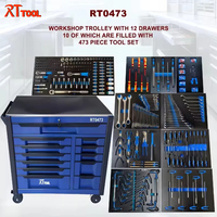 Ensemble d'outils manuels OEM de 473 pièces avec mallette rigide et armoire d'atelier à roulettes à 12 tiroirs