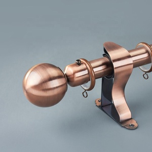 Rideau à Double tige fixe personnalisé directement en usine, embouts en alliage d'aluminium, <span class=keywords><strong>rideaux</strong></span> métalliques, accessoires de tiges - Product Image 5