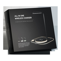 Gadgets technologiques 2024 Chargeur sans fil Veilleuse pour téléphone Montre Casque Trois-en-un Chargeur sans fil Cadeaux d'entreprise