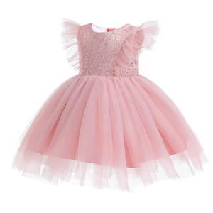 Abbigliamento per Bambine, Vendita all'Ingrosso, Vestito da Cerimonia per Neonata e Bambina di Un Anno, Abito da Comunione con Fiori 7693 - Product Image 2