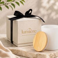 Pot à bougie personnalisé de luxe avec couvercle et boîte cadeau